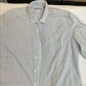 Burberry Pale Blue Men's Casual Button-Down Shirt